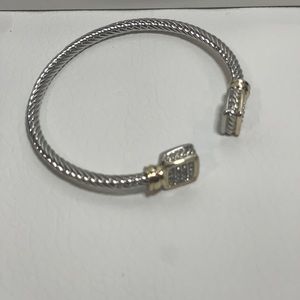 Beautiful Gold bracelet silver twist with gold accents